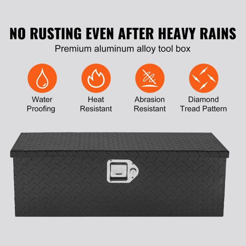 SKYSHALO 30 x13 x9.6  Heavy Duty Aluminum Bar Tool Box for Pickup Truck Bed - Image 3