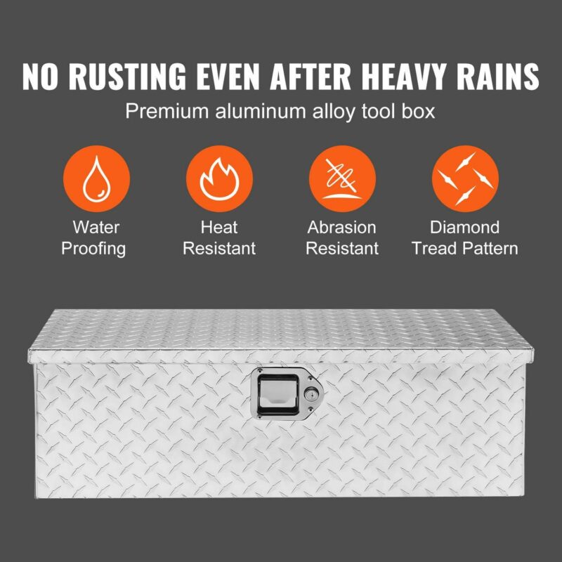 SKYSHALO 30 x13 x9.6  Heavy Duty Aluminum Bar Tool Box for Pickup Truck Bed - Image 2