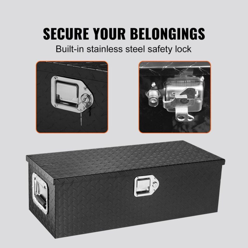 SKYSHALO 30 x13 x9.6  Heavy Duty Aluminum Bar Tool Box for Pickup Truck Bed - Image 9