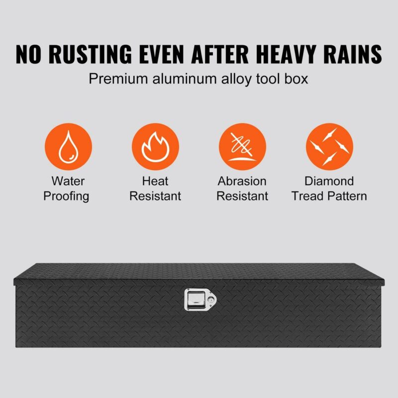 SKYSHALO 48 x15 x15  Heavy Duty Aluminum Strip Tool Box for Pickup Truck Bed - Image 4
