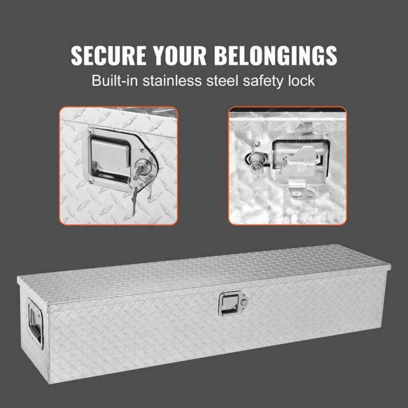 SKYSHALO 48 x15 x15  Heavy Duty Aluminum Strip Tool Box for Pickup Truck Bed - Image 9