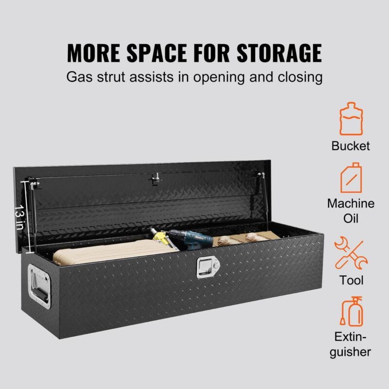 SKYSHALO 48 x15 x15  Heavy Duty Aluminum Strip Tool Box for Pickup Truck Bed - Image 8