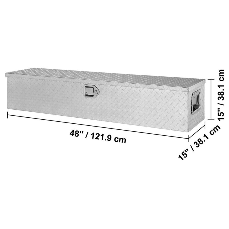 SKYSHALO 48 x15 x15  Heavy Duty Aluminum Strip Tool Box for Pickup Truck Bed - Image 2