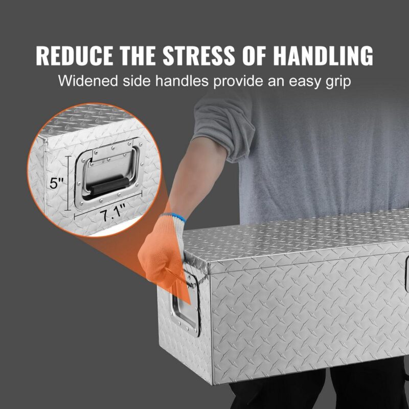 SKYSHALO 48 x15 x15  Heavy Duty Aluminum Strip Tool Box for Pickup Truck Bed - Image 3
