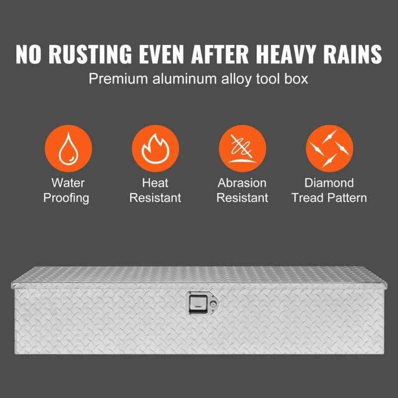 SKYSHALO 48 x15 x15  Heavy Duty Aluminum Strip Tool Box for Pickup Truck Bed - Image 5