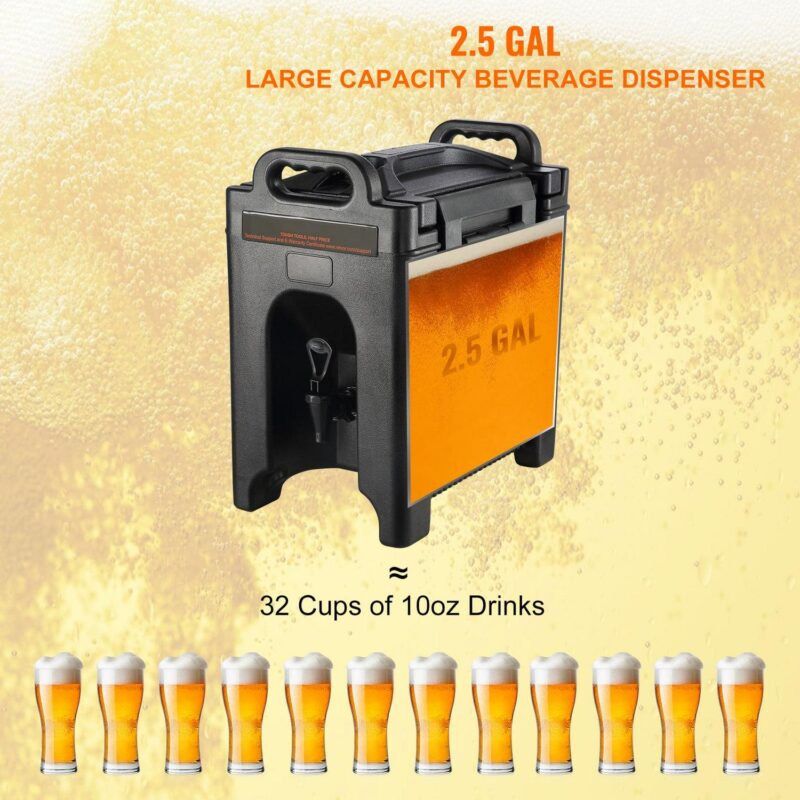 SKYSHALO Insulated Iced and Hot Beverage Server/Dispenser 2.5 Gallon Beverage Carrier Food-Grade LDPE Material - Image 2