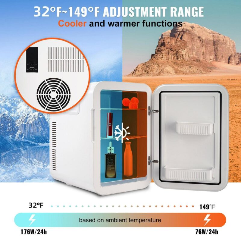 SKYSHALO Mini Refrigerator 20L 22 Cans Skin Care Product Refrigerator AC/DC Mini Cosmetic Makeup Refrigerator - Image 4