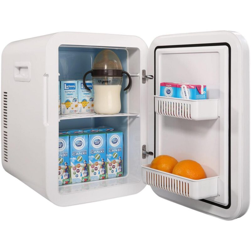 SKYSHALO Mini Refrigerator 20L 22 Cans Skin Care Product Refrigerator AC/DC Mini Cosmetic Makeup Refrigerator