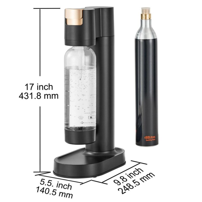 SKYSHALO Soda Water Machine 1 PET Bottle 1 CO2 Cylinder Soda Water Dispenser Black - Image 8