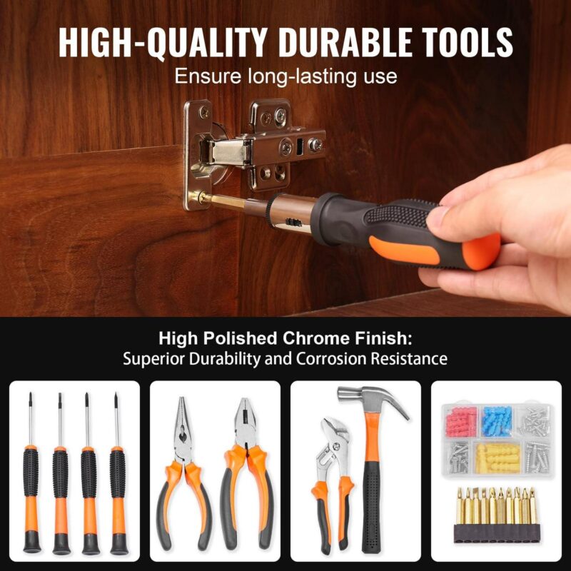 SKYSHALO Tool Collection, 146-Piece Set for Home Repair, Includes Electric Drill and Carry Case, Durable Steel Construction, Ideal for DIY Tasks and Car Maintenance - Image 5