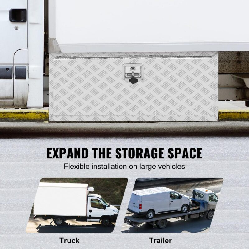 SKYSHALO Underbody Aluminum Truck Tool Box 36  x 17  x 18  Trailer RV Tool Storage - Image 3