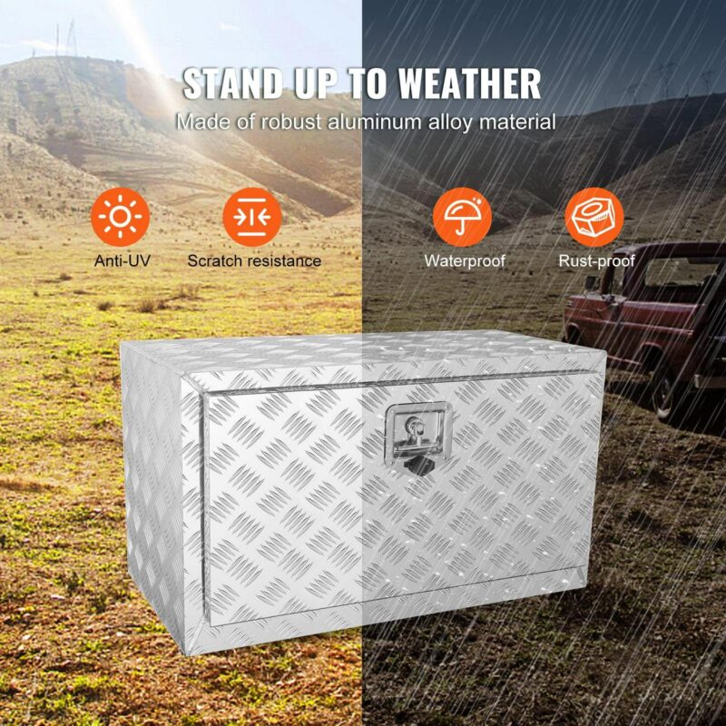 SKYSHALO Underbody Aluminum Truck Tool Box 30  x 14  x 16  Trailer RV Tool Storage - Image 4