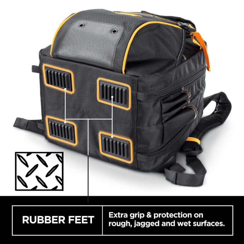 STEELHEAD 48-Pocket Heavy-Duty Tool Backpack, Padded Back Support, Reinforced Bottom, Rubber Feet, Perfect for Electricians, Plumbers, Contractors, HVAC Techs - Image 6