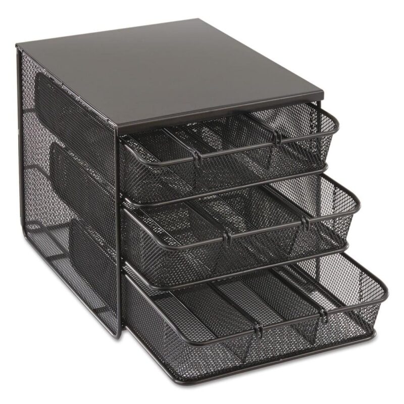 Safco Onyx 3 Drawer Hospitality Organizer in Black - Image 3