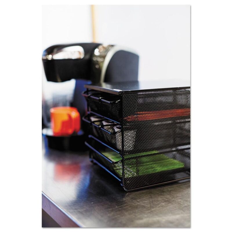 Safco Onyx 3 Drawer Hospitality Organizer in Black - Image 4