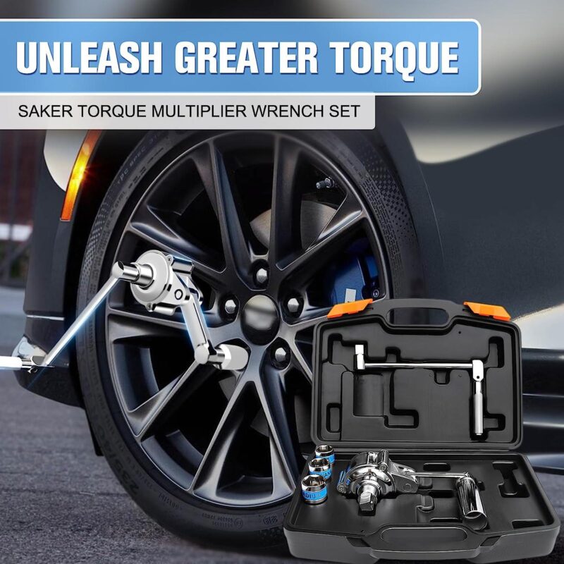 Saker Torque Multiplier Wrench Set, 1:20 Torque Multiplier, Heavy Duty Labor-Saving Nut Disassembly Tool with 17mm/19mm/21mm Sockets Perfect for Loosening Car Tire Lug Nuts - Image 5