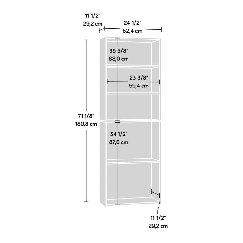 Sauder Beginnings 5-Shelf Bookcase, Brook Cherry Finish - Image 3