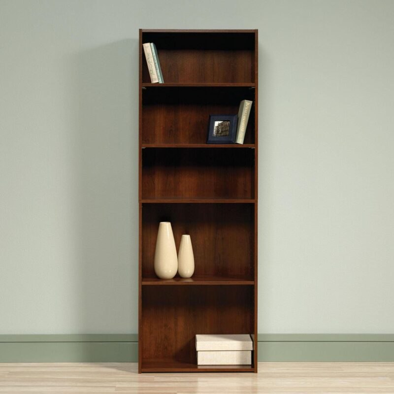 Sauder Beginnings 5-Shelf Bookcase, Brook Cherry Finish - Image 2
