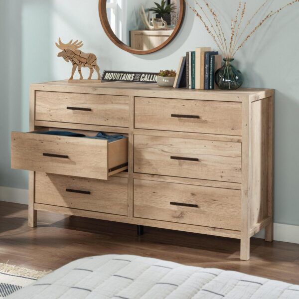 Sauder Pacific View 6-Drawer Bedroom Dresser, Prime Oak Finish