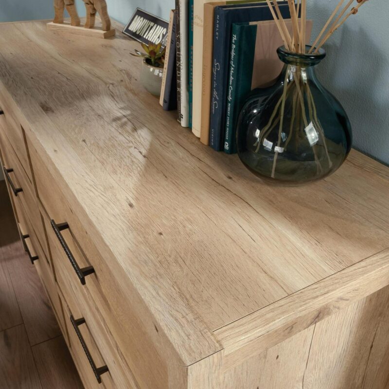 Sauder Pacific View 6-Drawer Bedroom Dresser, Prime Oak Finish - Image 8