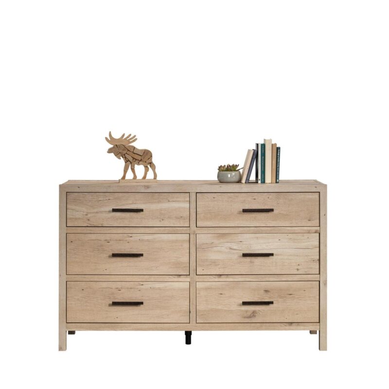 Sauder Pacific View 6-Drawer Bedroom Dresser, Prime Oak Finish - Image 10
