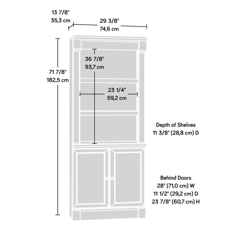 Sauder Palladia Library Bookcase With Doors, Select Cherry Finish - Image 10