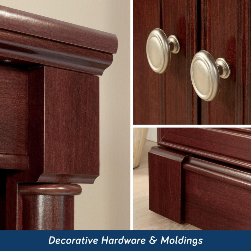 Sauder Palladia Library Bookcase With Doors, Select Cherry Finish - Image 8