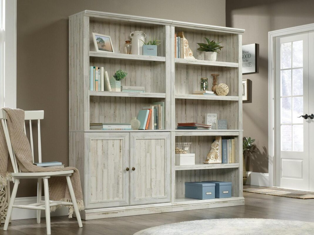Sauder Select 3-Shelf Bookcase, White Plank Finish