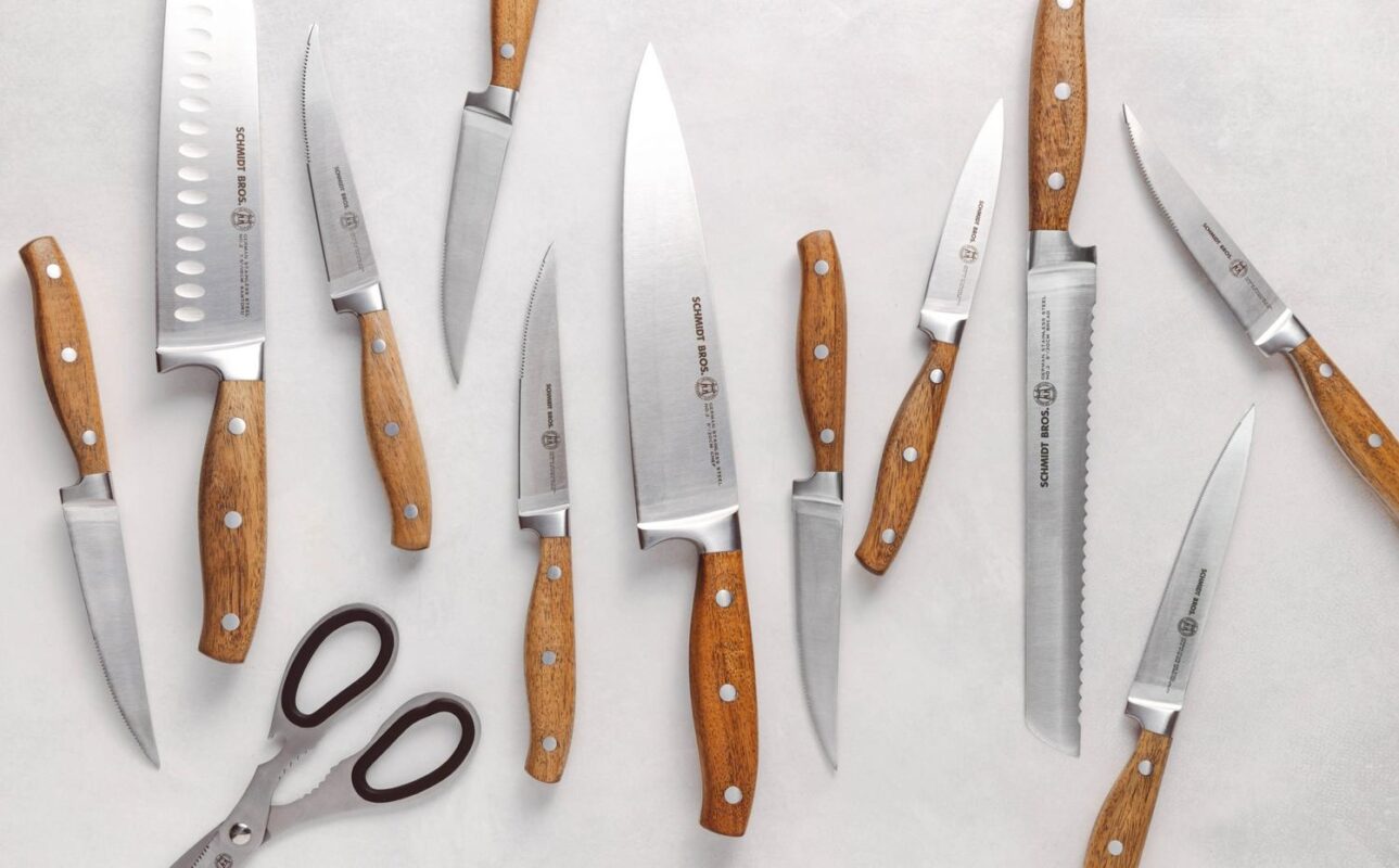 Schmidt BrothersA Cutlery 14-Piece Acacia Forged Stainless Steel Knife Block Set, Acacia Wood Handle - Image 3