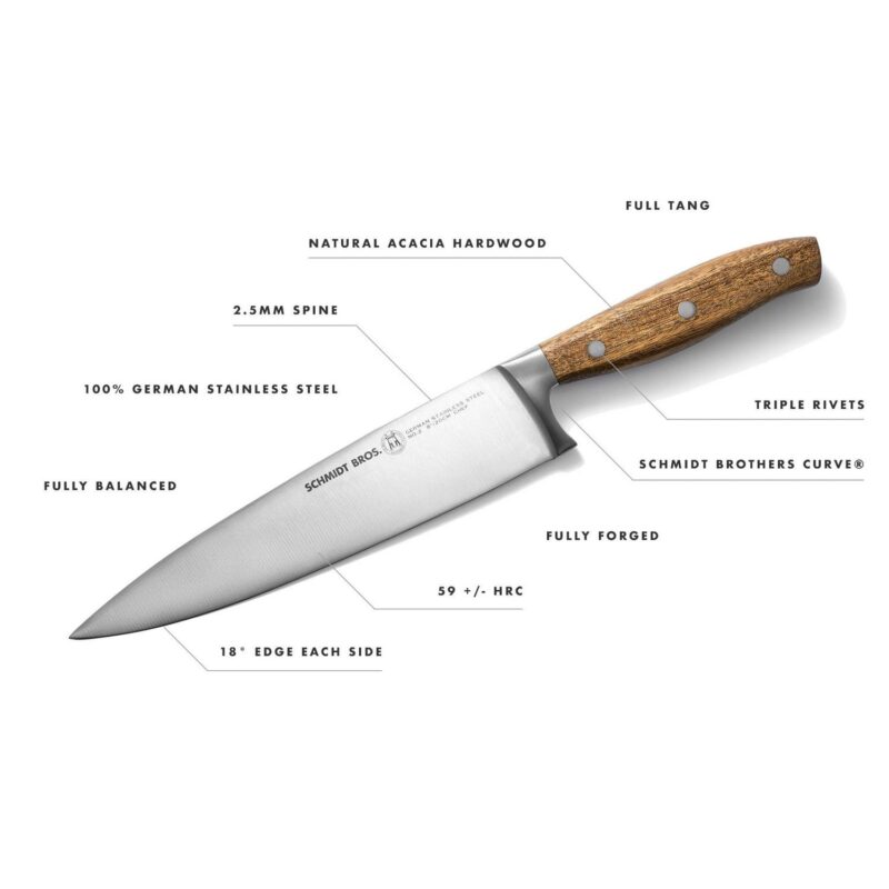 Schmidt BrothersA Cutlery 14-Piece Acacia Forged Stainless Steel Knife Block Set, Acacia Wood Handle - Image 7