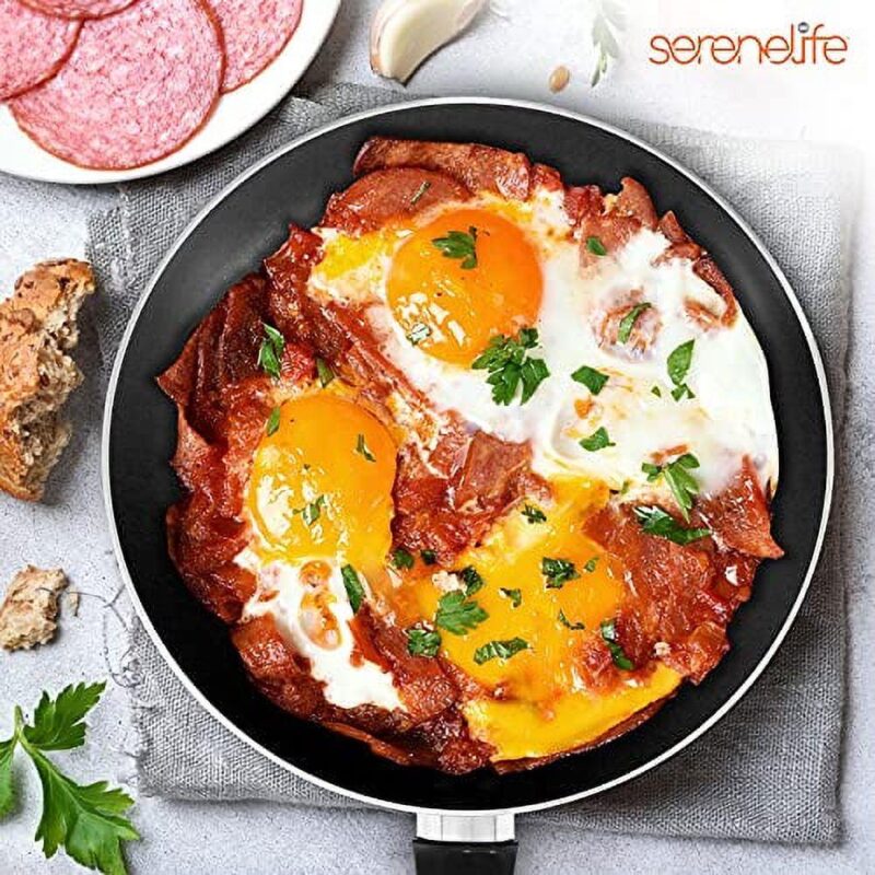 SereneLife 11 Piece Pots and Pans Non Stick Kitchenware Cookware Set, Gold - Image 7