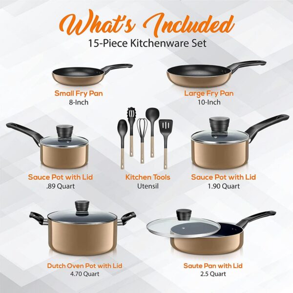 SereneLife 15 Piece b4a4f0be3796e6fbc9e8265dd566fdea