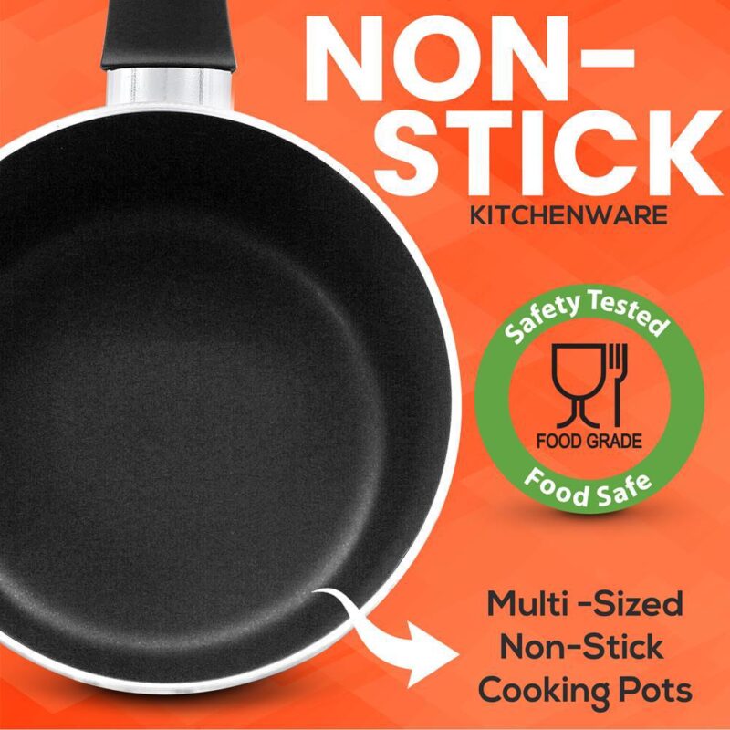 SereneLife 15 Piece Pots and Pans Non Stick Kitchenware Cookware Set, Blue - Image 4
