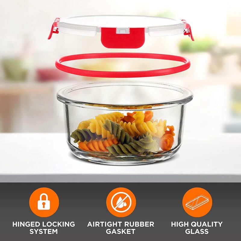 SereneLife 24-Piece Food Glass Storage Containers Superior Glass Food Storage Set, Stackable Design - Image 5