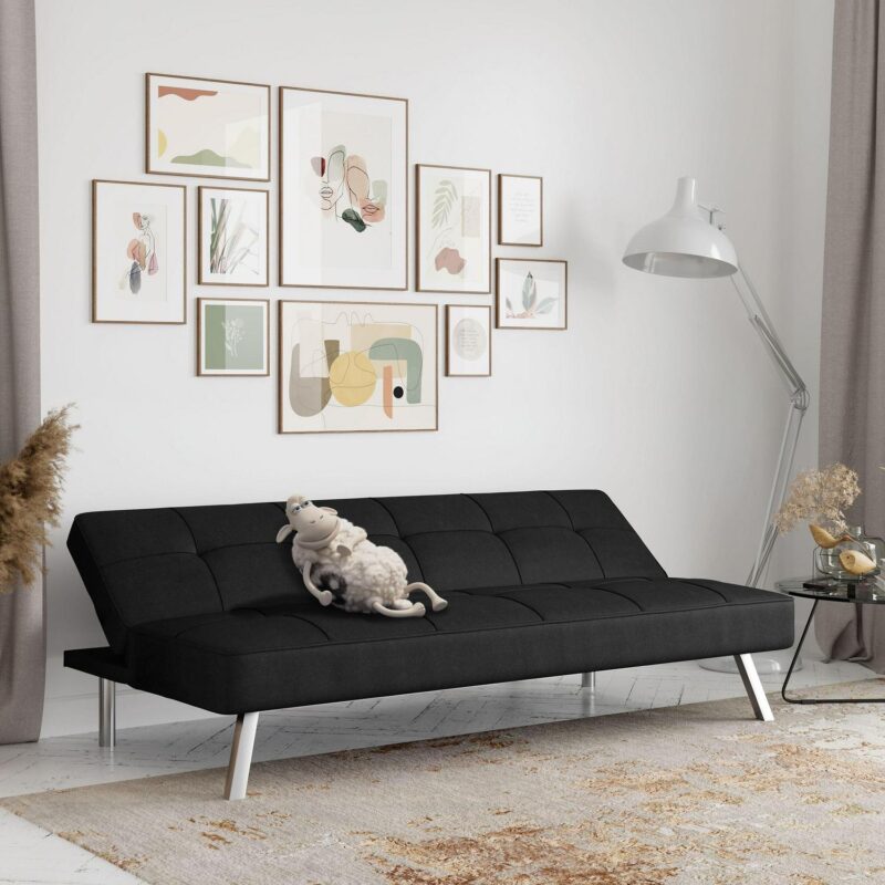Serta Chelsea Modern Full Futon, Black Fabric - Image 9