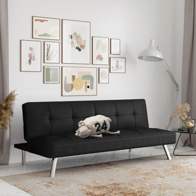 Serta Chelsea Modern Full Futon, Black Fabric - Image 8