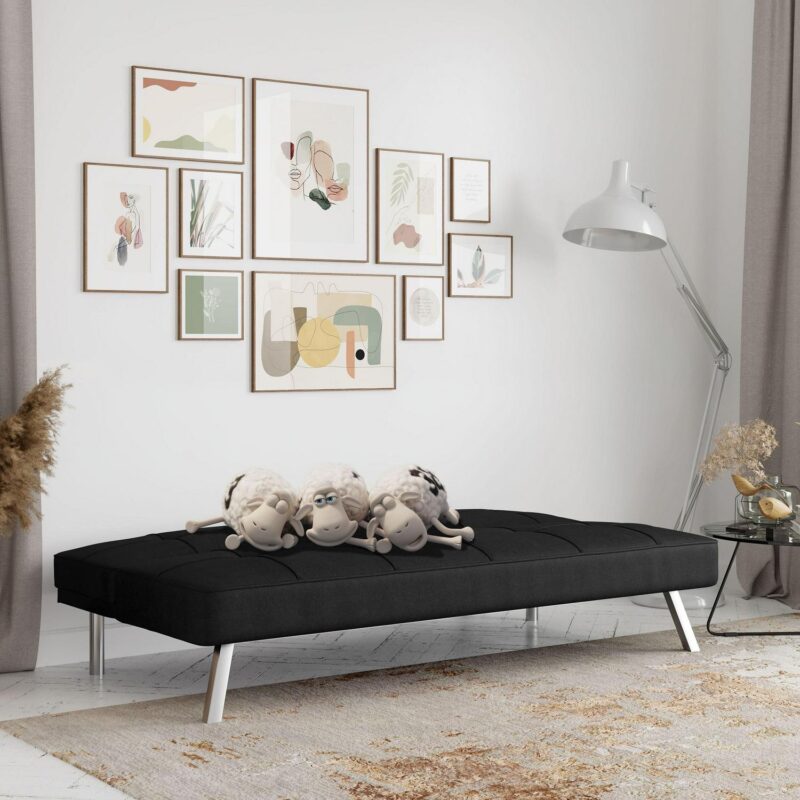 Serta Chelsea Modern Full Futon, Black Fabric - Image 10