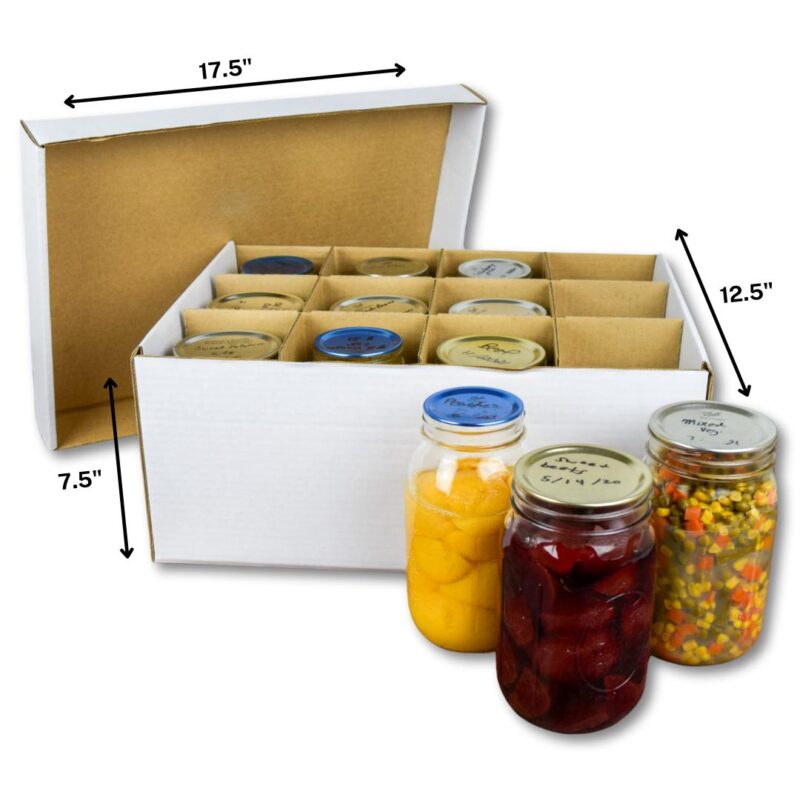 Set of 3 Mason Jar Cardboard Storage Boxes / Quart Jar Containers for Moving and Stacking - Image 3