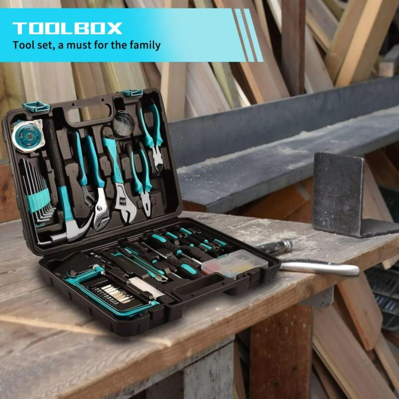 Shawty 100Pcs Hand Tool Set, Household Repair Tool Kit with Tool Box Strage Case, for Home, Garage and Office - Image 2