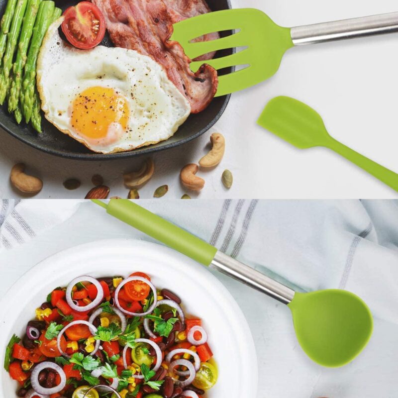 Silicone Cooking Utensil Set, 33+1 Pcs Silicone Cooking Kitchen Tools with Tongs,Spatula,Spoons,Turner,Kitchen Cookware BBQ Tools with Silicone Handle - Image 7
