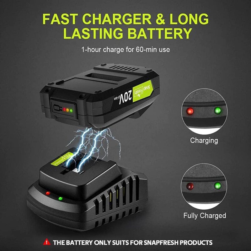 SnapFresh 20V Cordless Drill - 3/8 in Power Drill Set with 2 Variable Speed, 21+1 Torque Setting, LED, 43pcs Drill Bits,impact driver/Drill kit for Home, DIY,2.0Ah Battery and Fast Charger included - Image 4