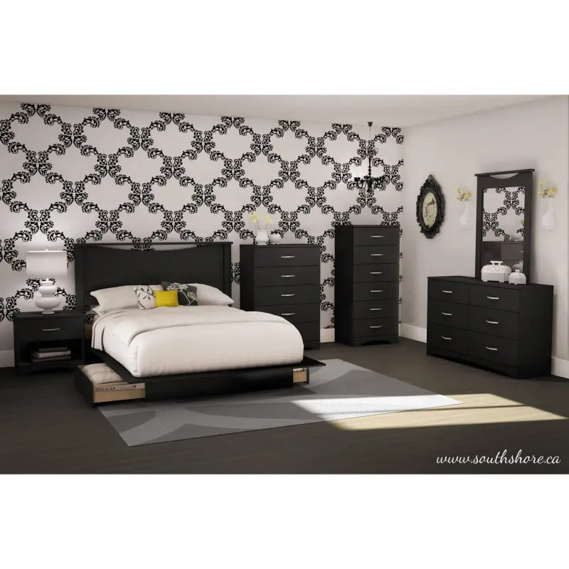 South Shore SoHo 6-Drawer Lingerie Chest, Pure Black - Image 3