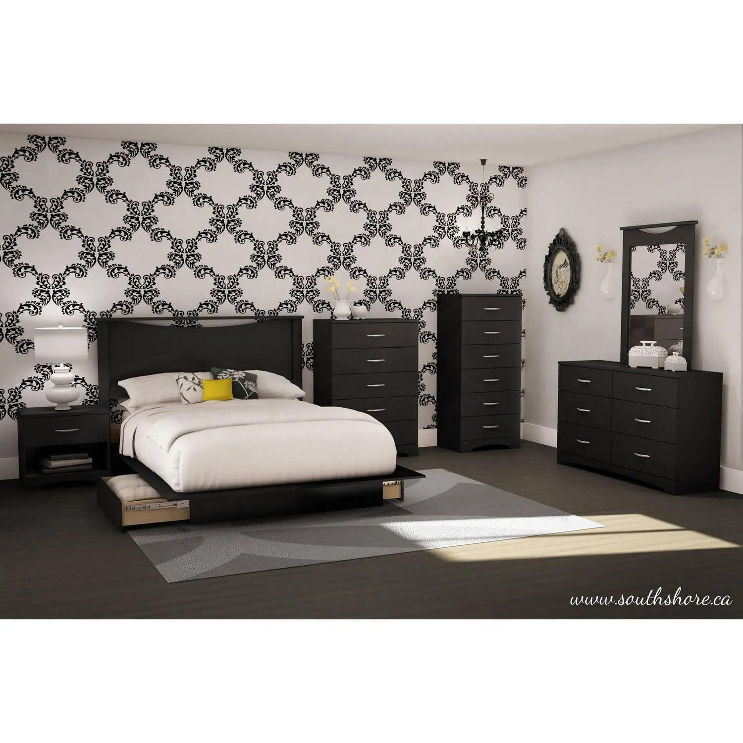 South Shore SoHo 6-Drawer Lingerie Chest, Pure Black 3 South Shore SoHo 6-Drawer Lingerie Chest, Pure Black - Image 3