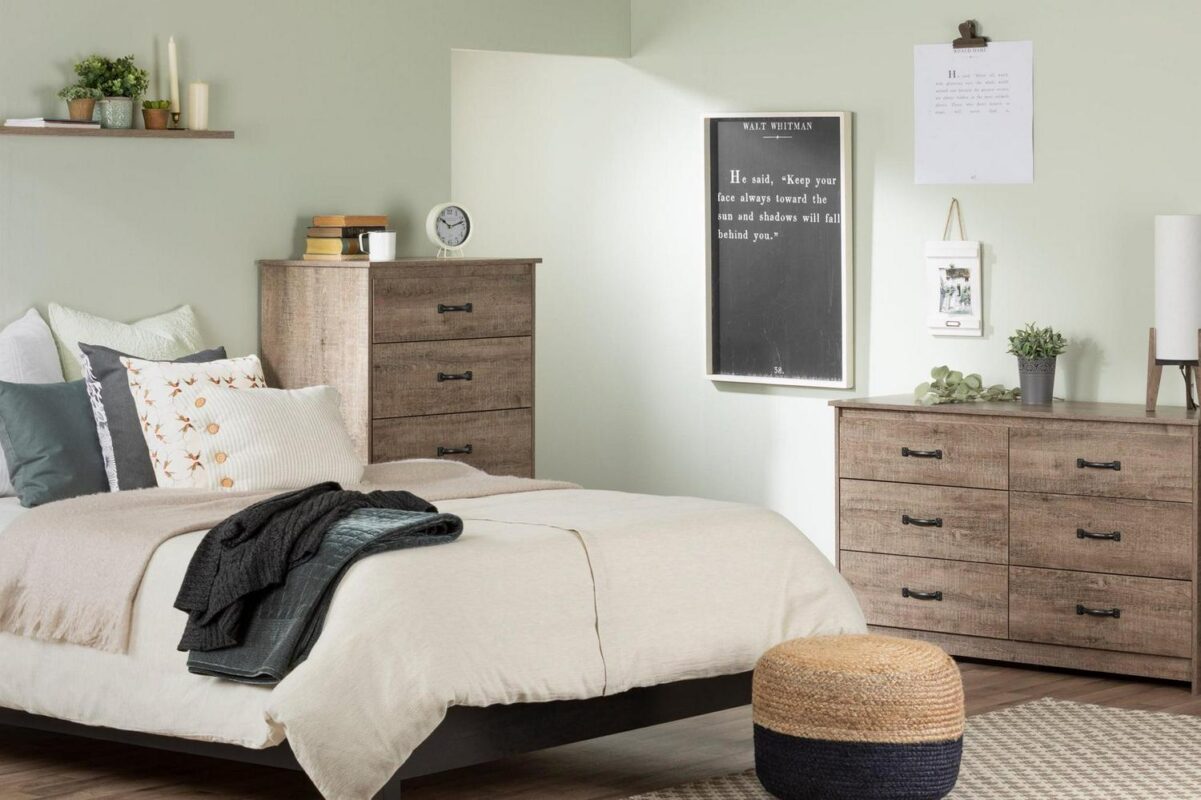 South Shore Tassio Farmhouse 5-Drawers Dresser Weathered Oak - Image 4