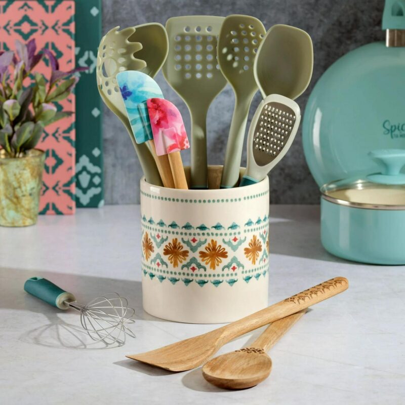 Spice By Tia Mowry 12 Piece Ceramic Crock and Kitchen Tool Set - Image 6