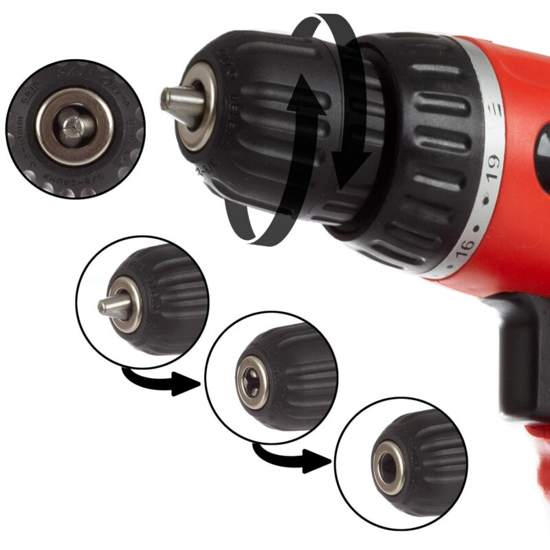 Stalwart 78PC 18V Cordless Drill Set with Bits, Sockets, and Drivers (Red) - Image 5