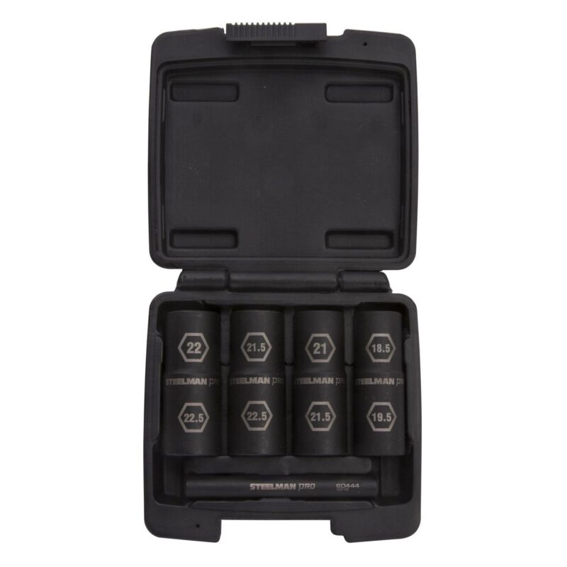 Steelman 5 Pc 1/2in Drive 6-Pt Flip Socket Set 18.5, 19.5, 21, 21.5, 22, 22.5 mm - Image 4