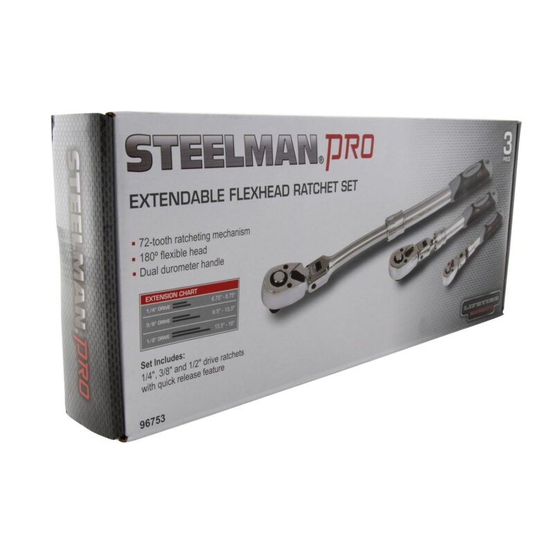 Steelman Extendable Flexhead Ratchet Set,3 Pieces 96753 - Image 7