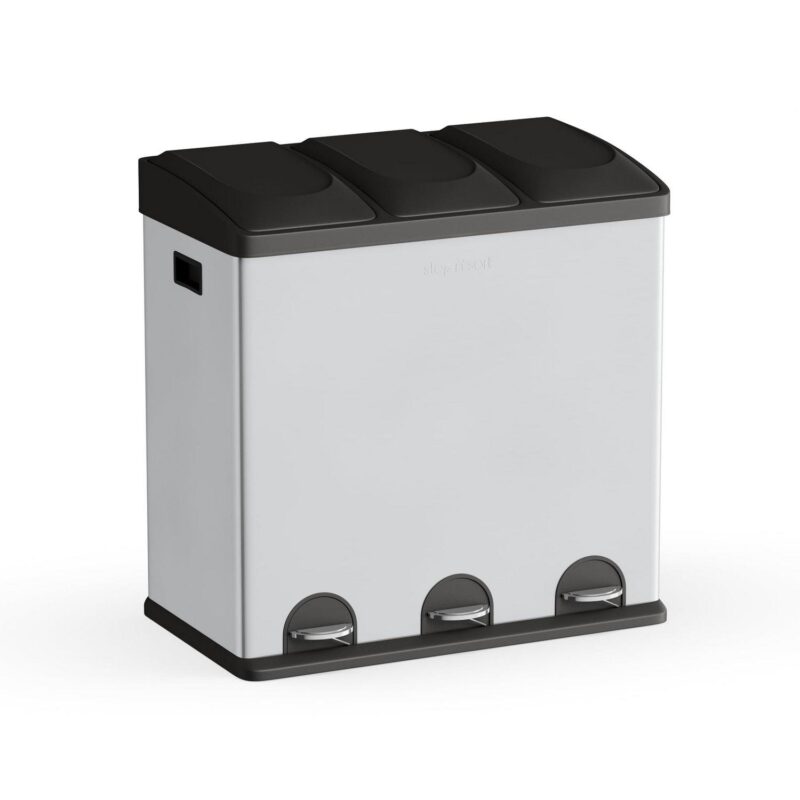 Step N' Sort 3-Compartment Stainless Steel Kitchen Trash and Recycling Bin, 16 gal - Image 6