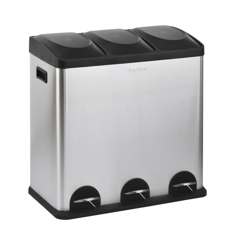 Step N' Sort 3-Compartment Stainless Steel Kitchen Trash and Recycling Bin, 16 gal - Image 11